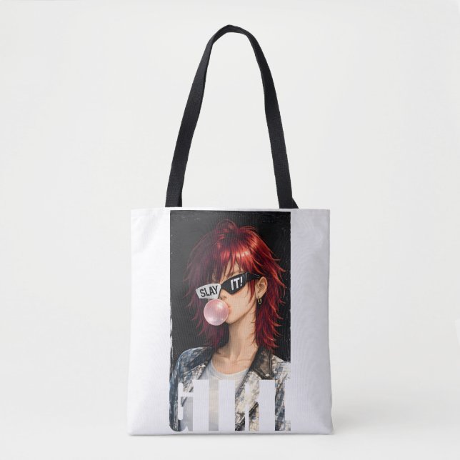 Tote Bag TUE-LE ! – Collection Rebelle Bubble-gum (Devant)