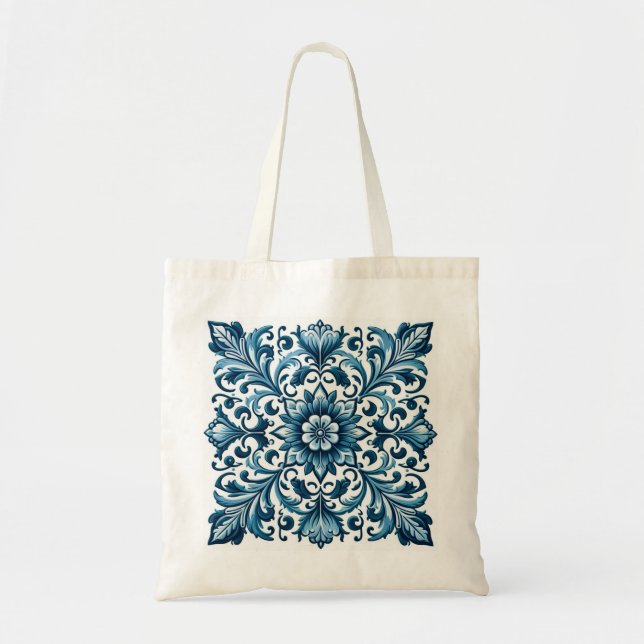 Tote Bag Tuile bleue portugaise (Devant)