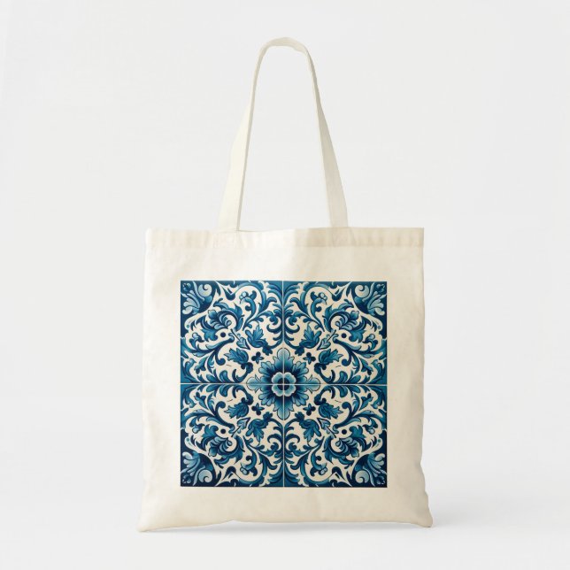 Tote Bag Tuile bleue portugaise (Devant)