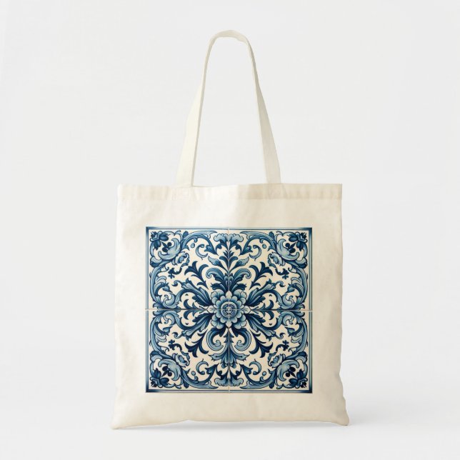 Tote Bag Tuile bleue portugaise (Devant)