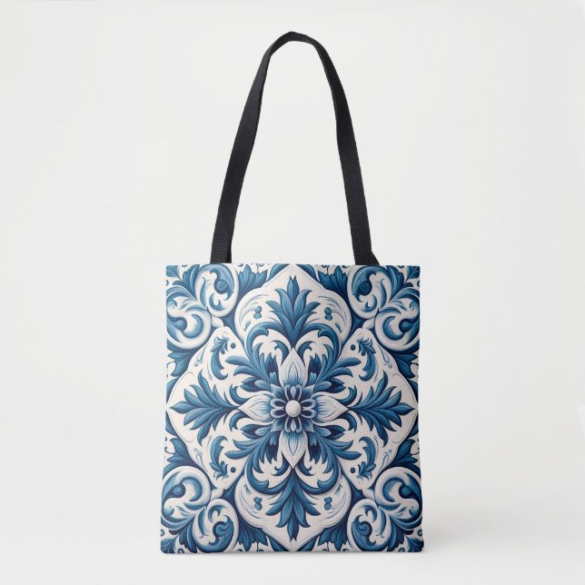 Tote Bag Tuile bleue portugaise (Devant)