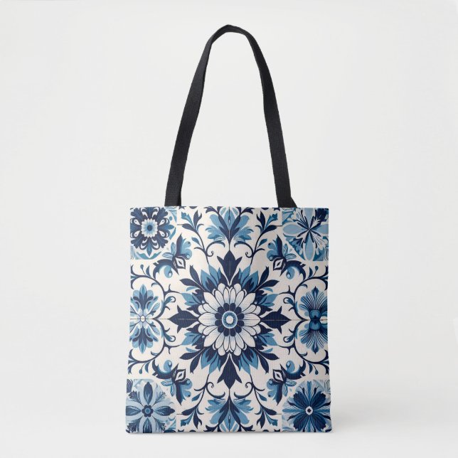 Tote Bag Tuile bleue portugaise (Devant)