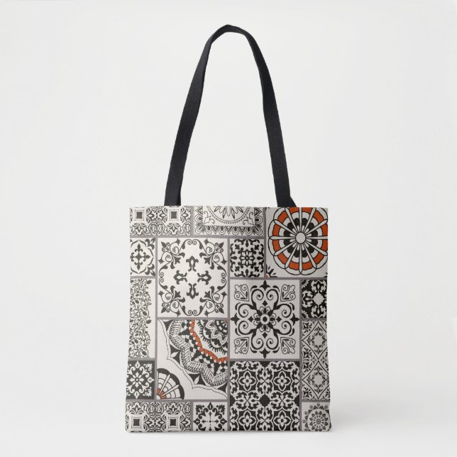 Tote Bag Tuile en patchwork sans couture avec Islam, arabe, (Devant)