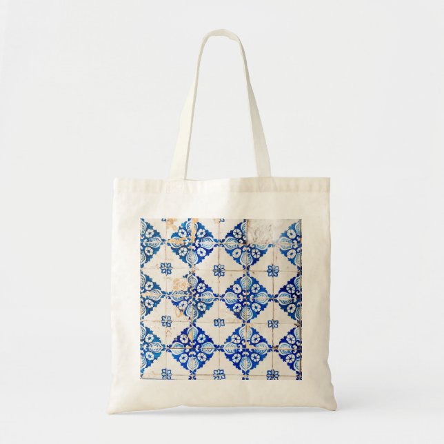 Tote Bag tuile PO du Portugal de décoration bleue de (Devant)