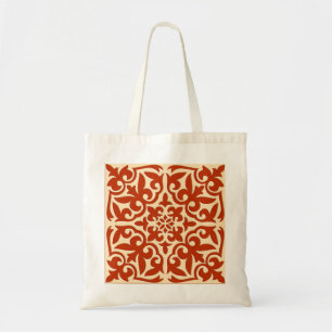Tote Bag Tuiles marocaines - corail orange et pêche