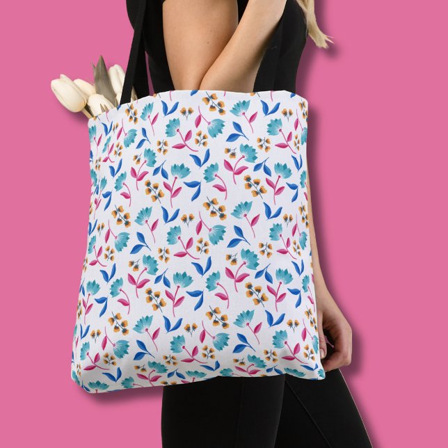 Tote Bag Tulipe florale abstraite colorée (Modern Abstract Floral Personalized tote bag)