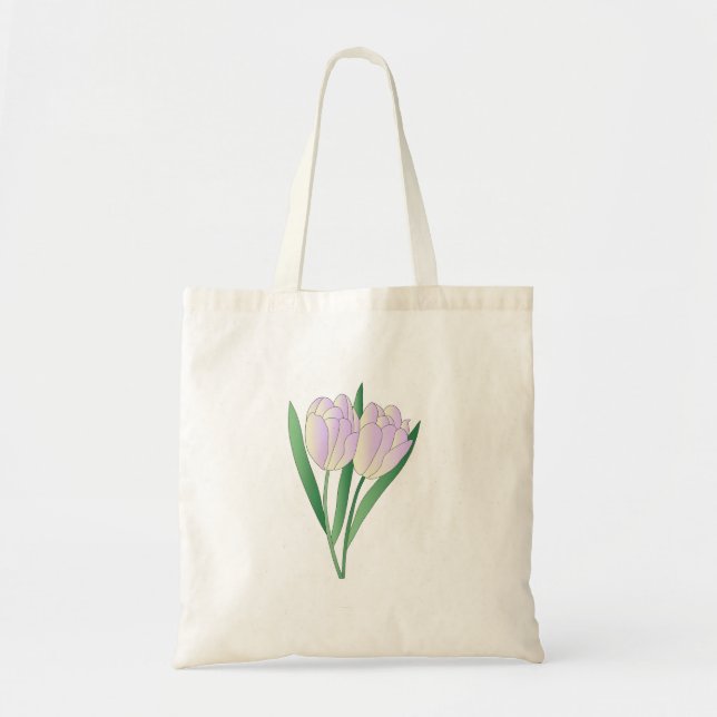 Tote Bag Tulipe jaune-violet (Devant)