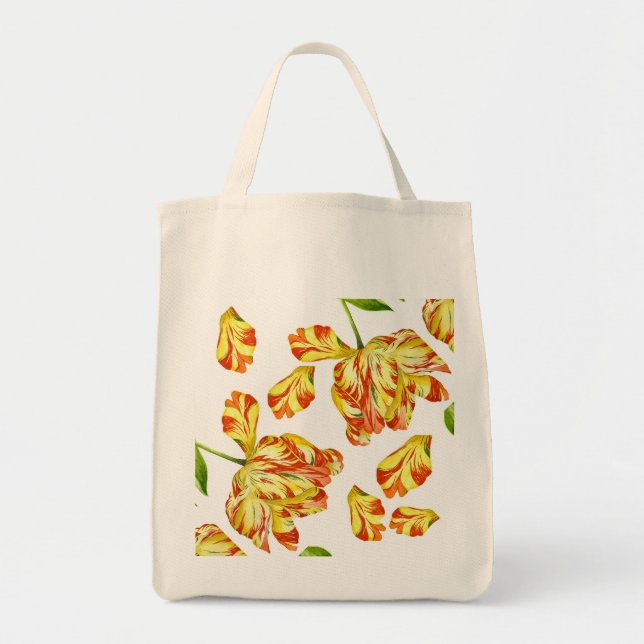 Tote Bag Tulipes de feu sur une Fourre-tout d'épicerie (Devant)