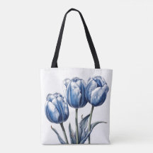 Tulipes en bleu de Delft 