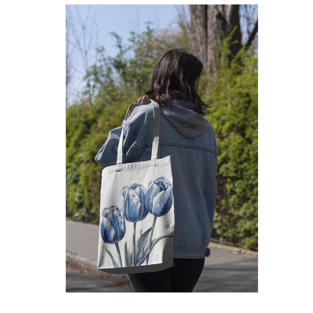 Tote Bag Tulipes en bleu Delft (Créateur téléchargé)
