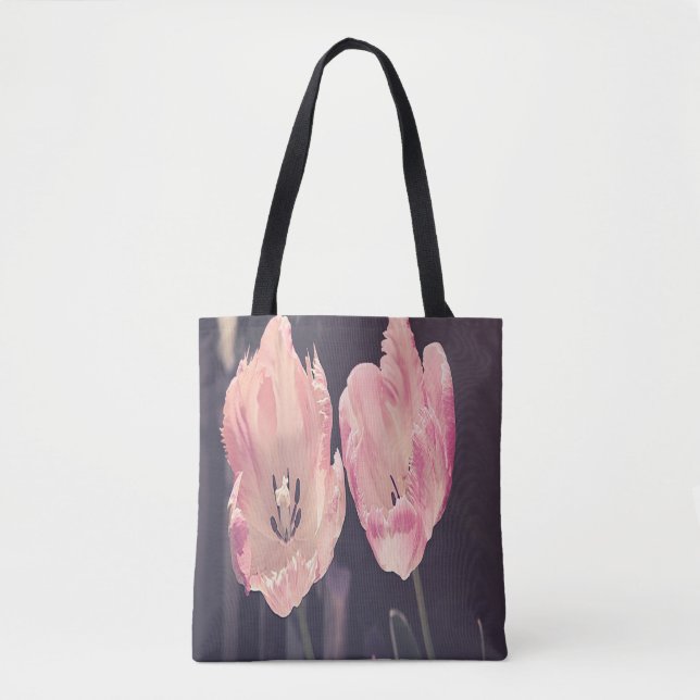 Tote Bag Tulipes en fleurs mignonnes -Personnalisées (Devant)