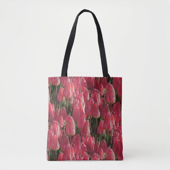 Tote Bag Tulipes roses florales (Devant)