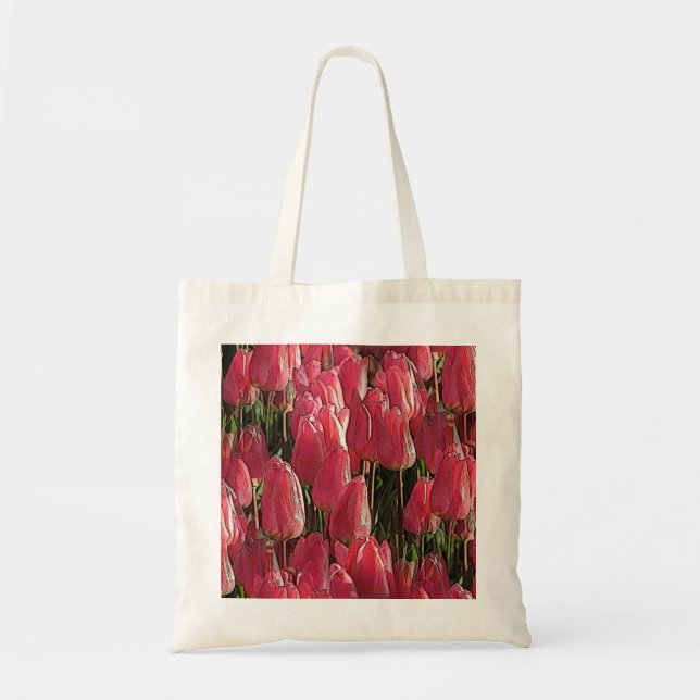 Tote Bag Tulipes roses florales (Devant)