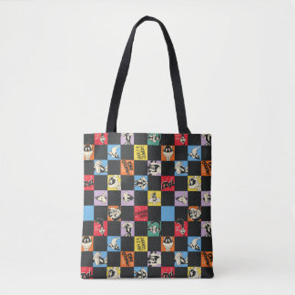 Tote Bag TUNES LOONEY™ en noir et blanc en Checker coloré