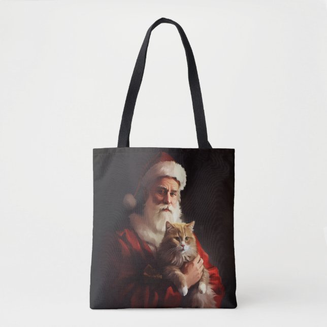 Tote Bag Turc Angora Chat Santa Claus Festif Noël (Devant)