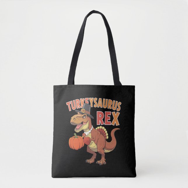 Tote Bag Turkeysaurus Rex Dab Turkey Dino Toddler Boys (Devant)
