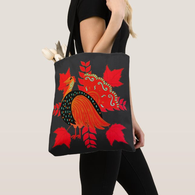 Tote Bag Turquie Maple Feuille, Action de grâces pour femme (De près)