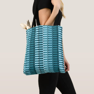 Tote Bag Turquoise Bleu élégant Abstrait moderne Motif en b