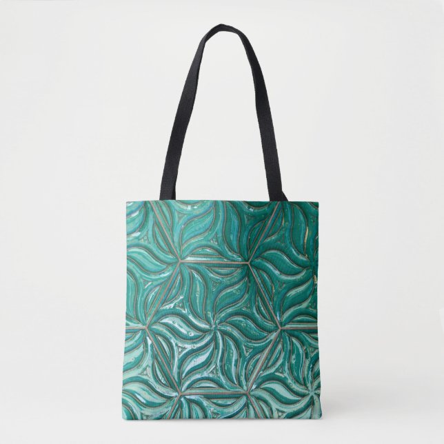 Tote Bag Turquoise ceramic tile wall textureabstract,archit (Devant)