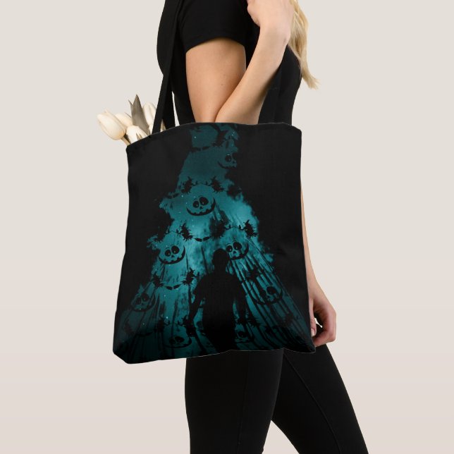 Tote Bag TURQUOISE éffrayante & HALLOWEEN NOIR (De près)
