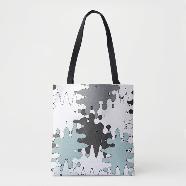 Tote Bag Turquoise et corail Motif unique (Devant)
