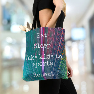 Tote Bag Turquoise Rose Manger Dormir Emmener Les Enfants A