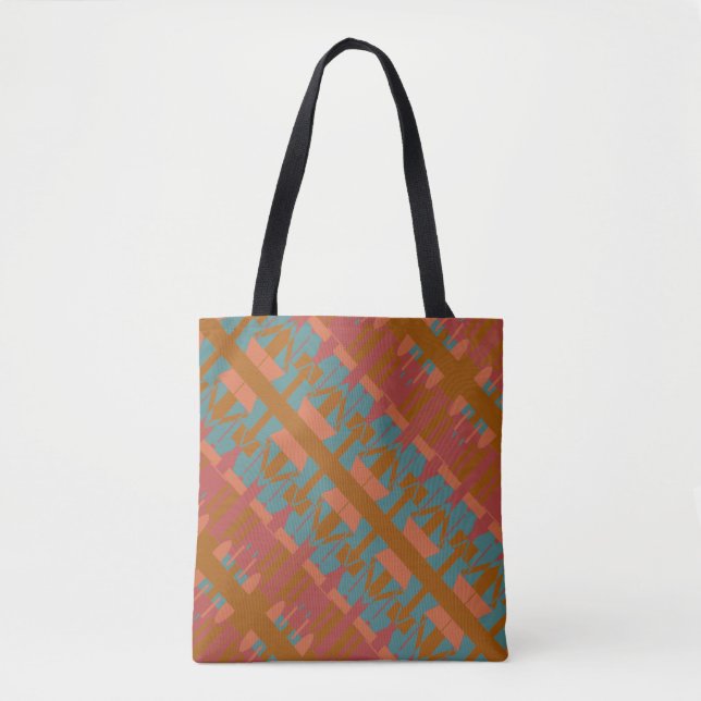 Tote Bag Turquoise rouge foncé rouille méditerranéenne diag (Devant)