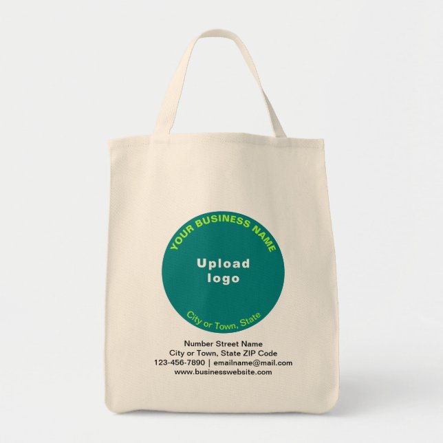 Tote Bag Turquoise vert rond forme affaires marque sur l'al (Devant)