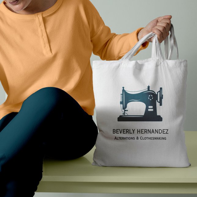 Tote Bag Turquoise Vintage Machine à coudre (Créateur téléchargé)