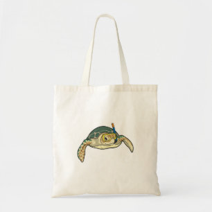 Tote Bag Turtle Diver Snorkel