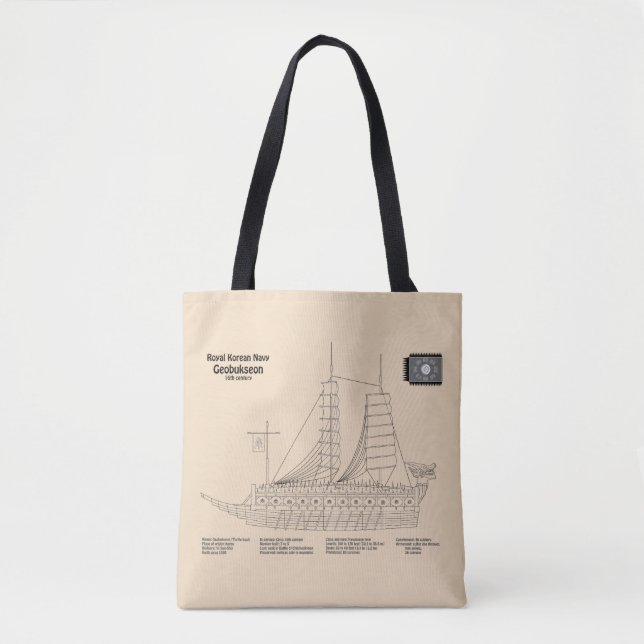 Tote Bag Turtle Ship Geobukseon - Plan directeur du navire  (Devant)