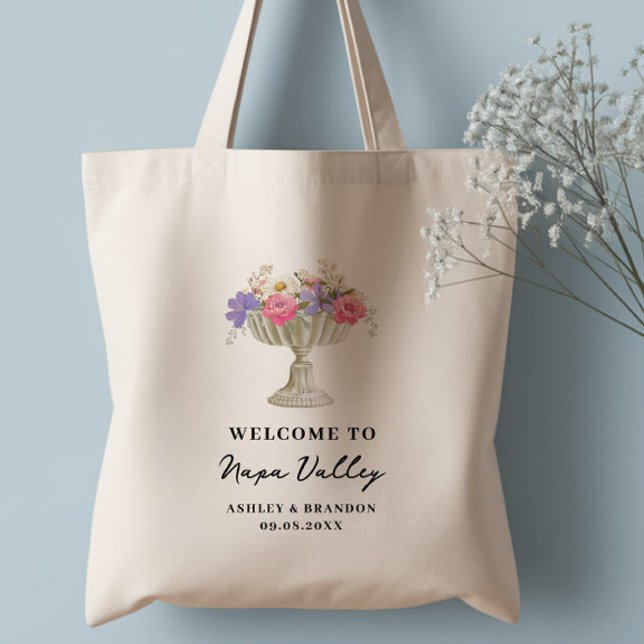 Tote Bag Tuscan Floral Hotel Wedding Welcome (Créateur téléchargé)
