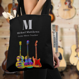 Tote Bag Tuteur de musique de guitare Code QR personnalisé