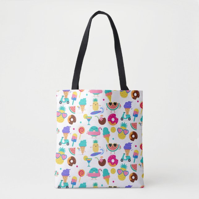 Tote Bag Tutti Fruitti Glaces aux Fruits d'Été (Devant)