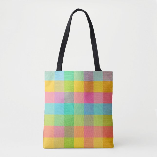 Tote Bag Tutti Frutti Plaid - À damiers brillant Tot Quotid (Devant)