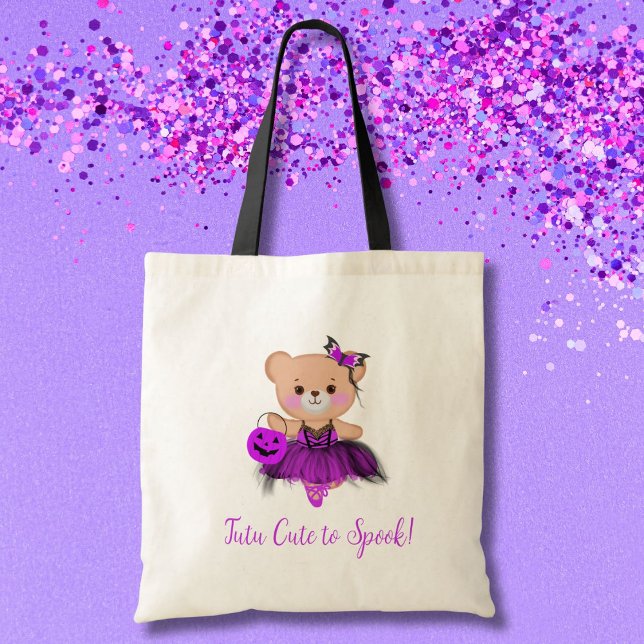 Tote Bag Tutu Cute to Spook ! Sorcière Ours Teddy Ballerina (Créateur téléchargé)