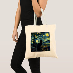 Tote Bag Tuxedo Chat Starry Nuit Tuxedo Propriétaire du Cha