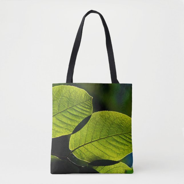 Tote Bag Twig leaf green foliage veins (Devant)