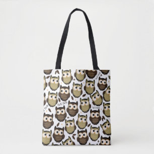 Tote Bag Twiit twoo! joli motif de hibou.