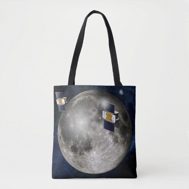 Tote Bag Twin Grail Spacecraft Orbitant La Lune. (Devant)