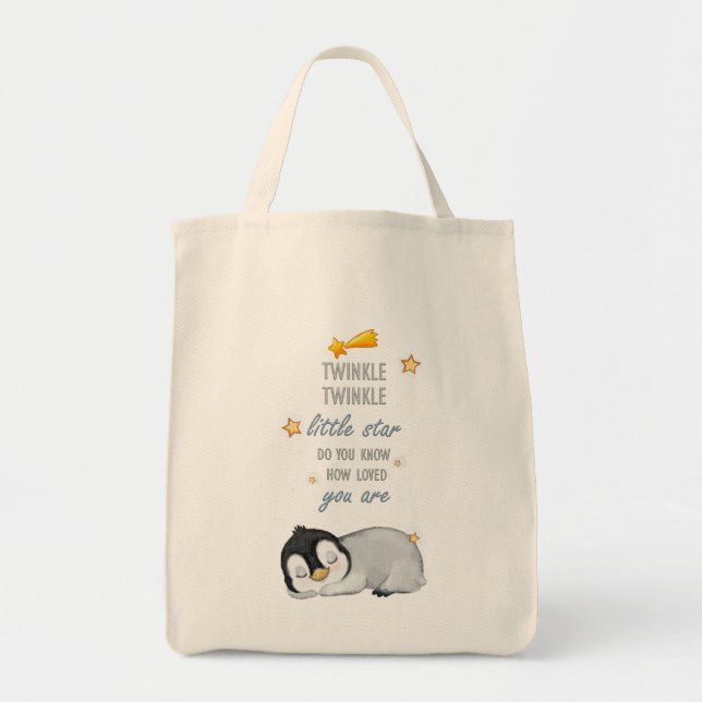 Tote Bag Twinkle, Twinkle Little Star pour Penguin endormi (Devant)