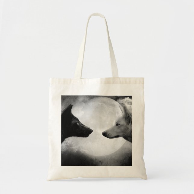 Tote Bag Two wolves facing each other (Devant)