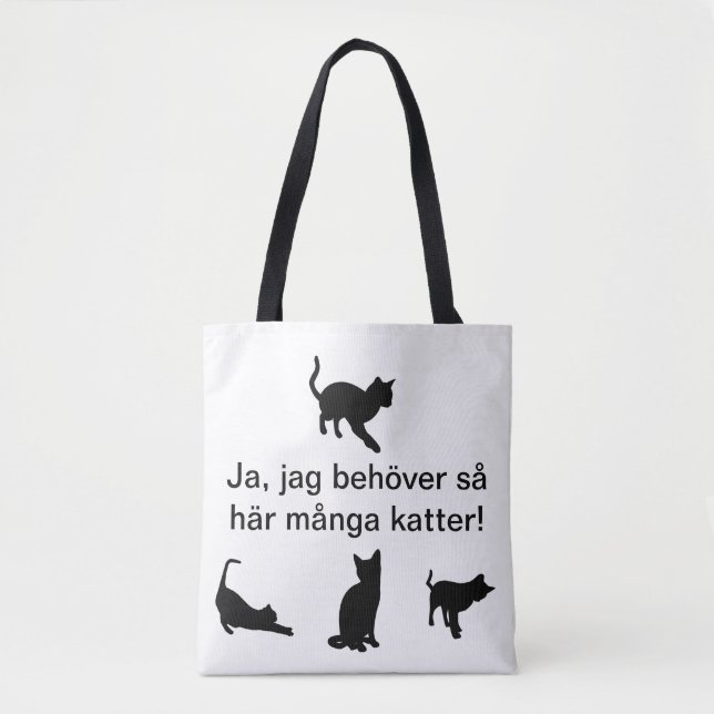 Tote Bag Tygkasse med katter (Devant)