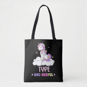 Tote Bag Type 1 Diabète Cute Unicorn Lover