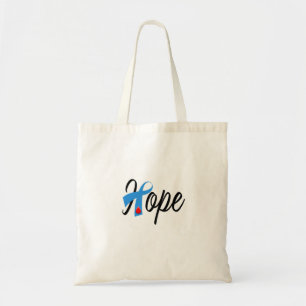 Tote Bag Type 1 Diabetes Blue Ribbon Awareness ESPOIR