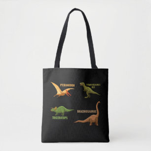 Tote Bag Types de dinosaures Garçons Filles Tricertops Tre