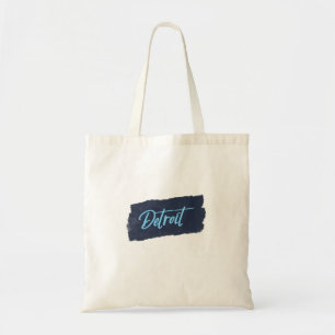 Tote Bag Typographie bleue manuscrite de Détroit