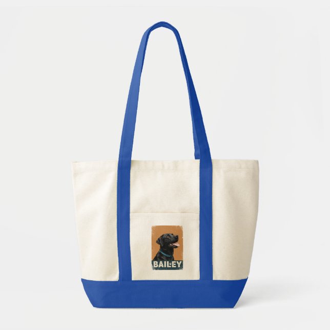Tote Bag Typographie Cool simple et moderne Nom et photo (Devant)
