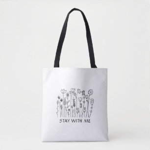 Tote Bag Typographie d'amour minimaliste noir et blanc