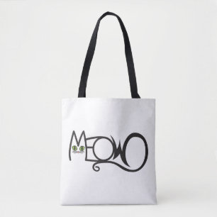 Tote Bag Typographie de chat Miaou